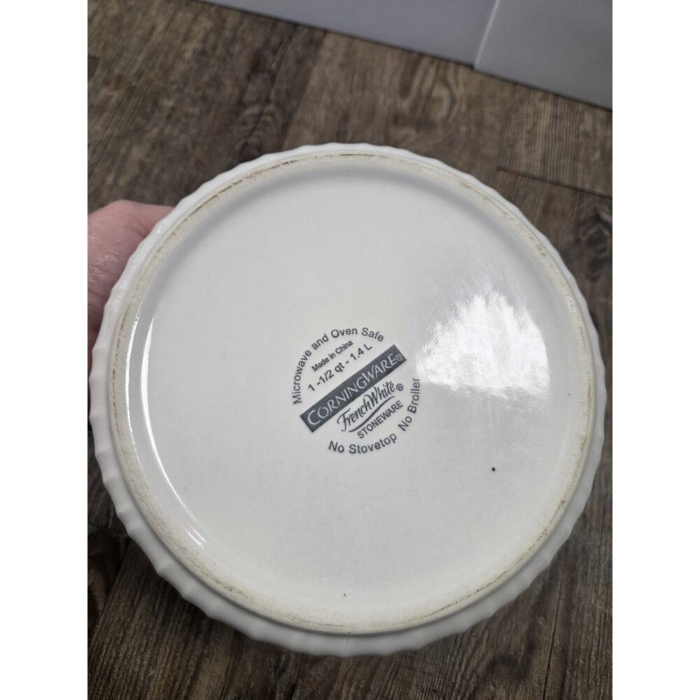 Corningware French White Ovenware Bowl Lid Set Lot F16B + 1.4L Vintage - Picture 8 of 8